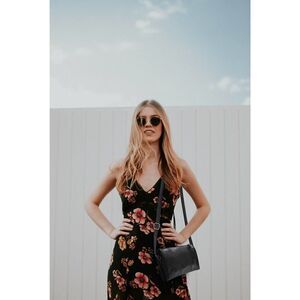 Women's Brand New Black Leather Crossbody Sling Bag